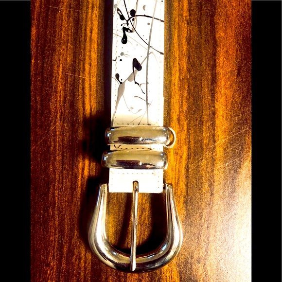 Boston Proper Accessories - Leather chrome buckle Boston Proper 1.5”w belt